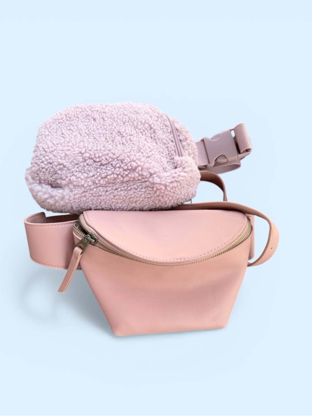 Pink Faux Leather & Sherpa Belt Bag Bundle ✨